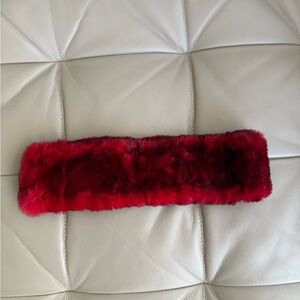 NWOT authentic Versace Vibrant rabbit Red Fur Headband